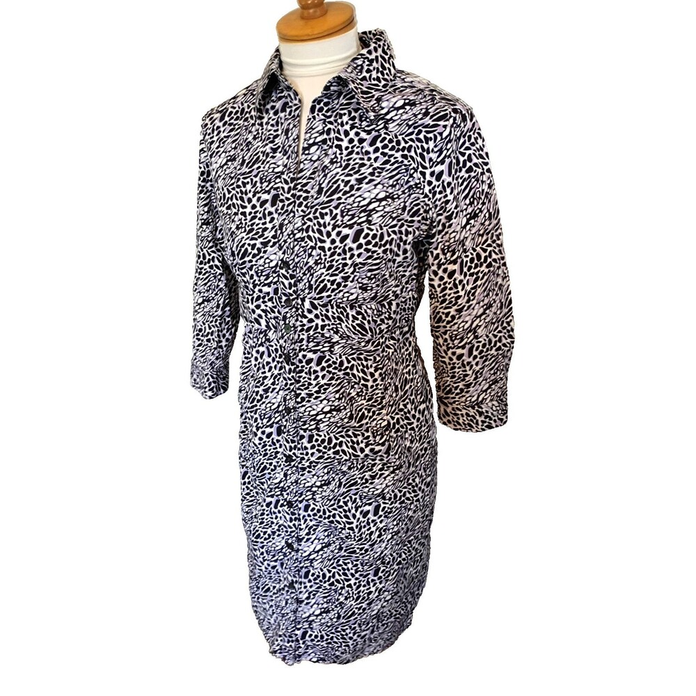 Express Design Studio Animal Black/White Print Shirt Dress Size 12